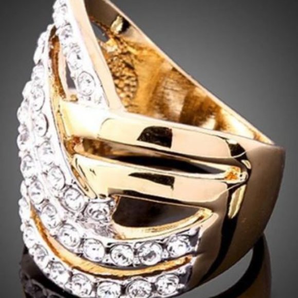 Jewelry - Women Luxury Alloy Finger Band Inlaid Ring Zinc Alloy Jewelry Gift size …